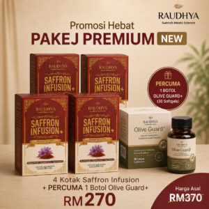 PAKEJ PREMIUM : 4 Saffron + FREE OliveGuard
